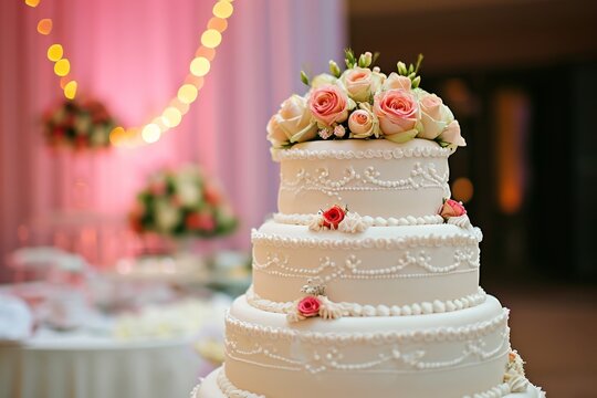 Gorgeous and delicious cake at the wedding party