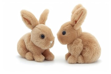 Obraz premium Isolated white background with clipping path for small rabbit toys