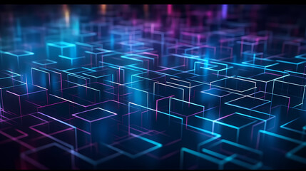 Obraz premium Blue technology background, blue hexagon background