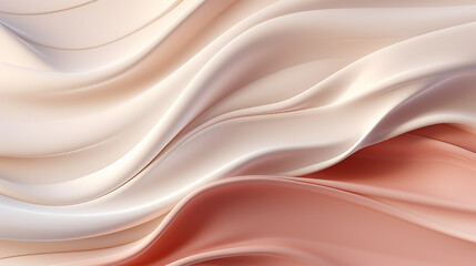 Obraz premium Beige cream silk satin. Draped fabric. Light pale brown luxury background with space for design.