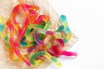 Gummy jelly worm candies