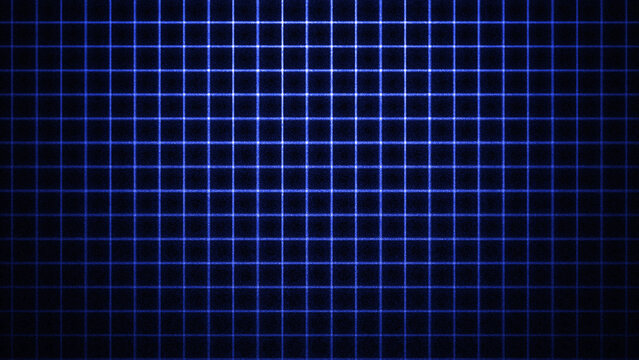 Abstract Soft Glow Grid Pattern with Grain Texture Dark Blue Background.