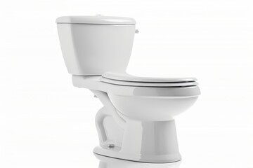 Isolated white toilet bowl