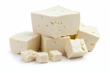 White background isolates tofu