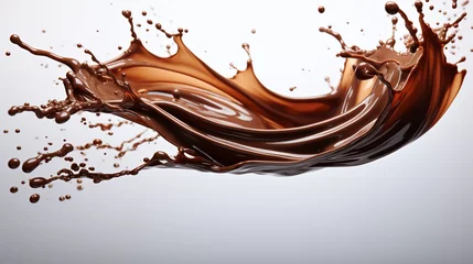 Zelfklevend Fotobehang splash of chocolate or Cocoa. 3d illustration. © alexkich