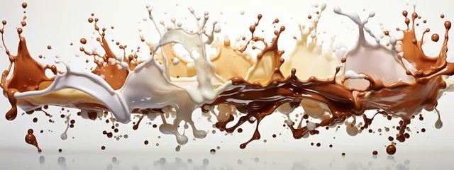 Küchenrückwand glas motiv splash of chocolate or Cocoa. 3d illustration. © alexkich