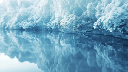 Subtle icy textures and shades of blue evoke the serene beauty of the Arctic landscape