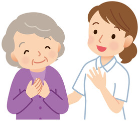 高齢者に寄り添う介護士　介護　ヘルパー