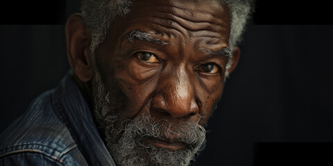 portrait of an elderly black man, generative AI