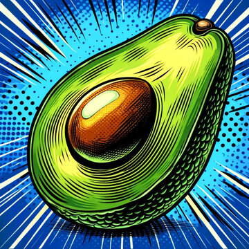 Avocado in comic style