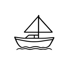 Boat Icon SVG Black And White Illustration Art Generative AI.
