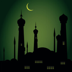 illustration, creative islamic holly background frame