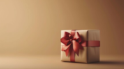 Minimalist backdrops adorned with a carefully wrapped gift box, exuding sophistication