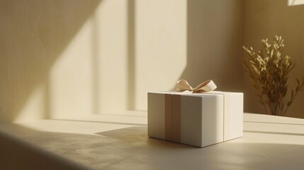 Minimalistic setups with a beautifully wrapped box, radiating refinement and grace