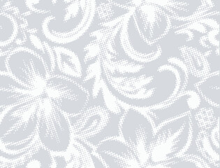 Modern exotic seamless pattern. Tropical leaves. Palm foliage. Print for luxury fashion fabric, clothes, wallpaper. Hand drawn collage style, warm earthy colors. Grunge texture.