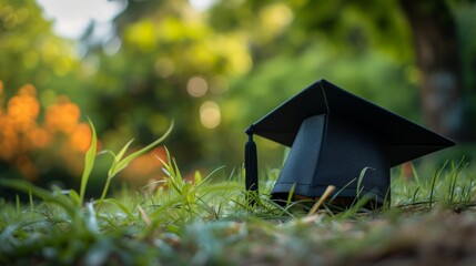 A clean background showcasing a graduation cap