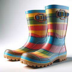 Children's rubber boots. Multicolored boots