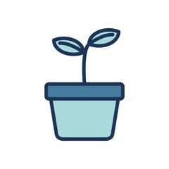 potted plant icon symbol vector template collection