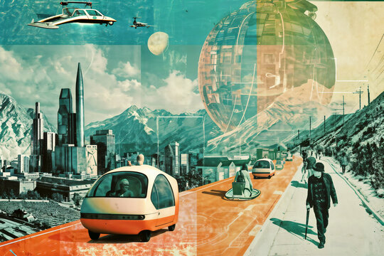 Futuristic Cityscape Collage.