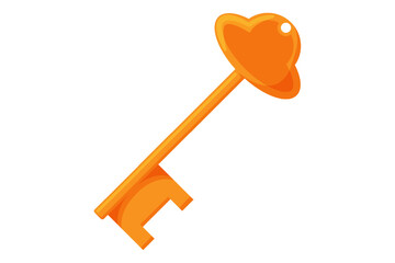 Gold Key Fortune Flat Sticker Design