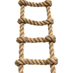 Rope ladder, isolated object, transparent background.