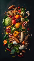 Obraz na płótnie Canvas Stop food waste day concept. Vertical background 