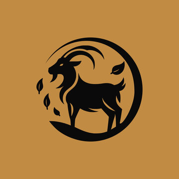 goat logo icon vector flat design