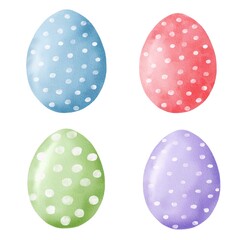 Set of watercolor Easter eggs - 731565956