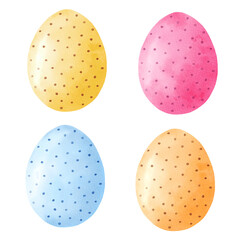 Set of watercolor Easter eggs - 731566121