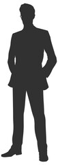 black silhouette of a man without background
