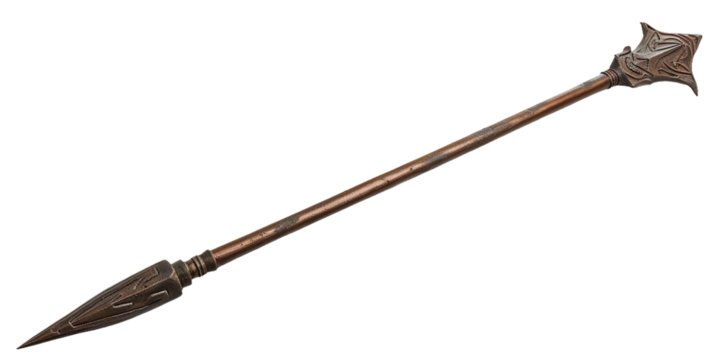 Spear, isolated object, transparent background.