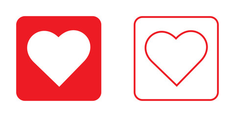 vector red and white heart icons
