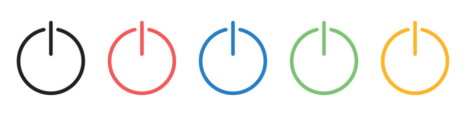 vector colorful power icons