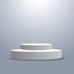 Photorealistic Winner Podium stage background. Vector geometric platform. Stage for showcase. 123
