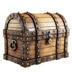 Treasure chest, isolated object, transparent background.