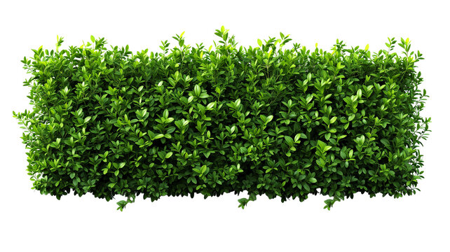 green trimmed bush hedge fencing, isolated on transparent background © SRITE KHATUN