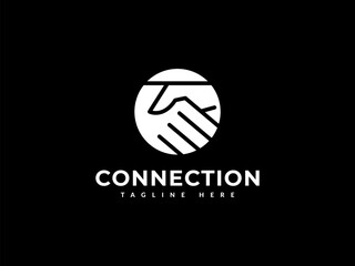 Fototapeta premium handshake logo vector illustration. cooperation partner logo template