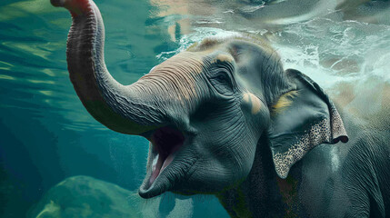 Beneath the Surface Elephant's Aquatic Journey