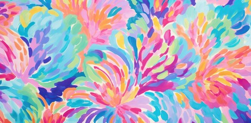 Fototapeta na wymiar lilly pulitzer fabric dune beach collection hyacinth pink colorful floral Creative watercolor