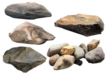 A set of stones, vector.
