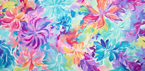 lilly pulitzer fabric dune beach collection  hyacinth pink  colorful  floral Creative watercolor - obrazy, fototapety, plakaty