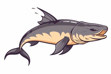 AI generated illustration of a large barracuda fish isolated on a white background