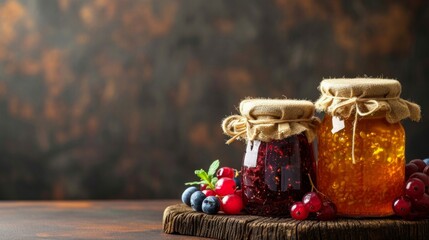 Clean and simple compositions featuring jars of homemade jams