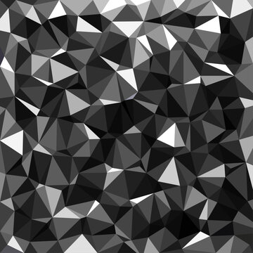 Low polygons shapes, black background, dark crystals, triangles mosaic, creative origami wallpaper, templates vector design