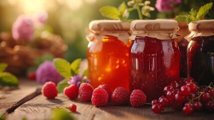 Clean and uncluttered scenes featuring jars brimming with delicious homemade jams