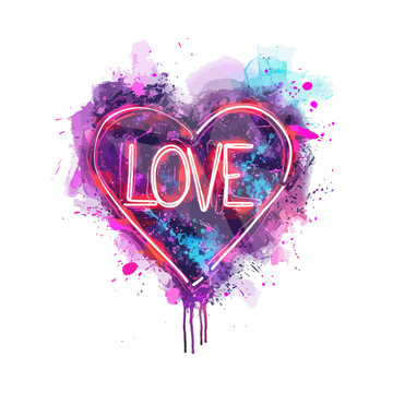 Fototapeta Heart with inscriptions I love you. Valentine day. Vector illustration design.