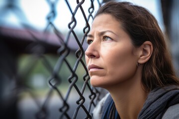 woman in recovery from mental illness, immigration or incarceration - obrazy, fototapety, plakaty