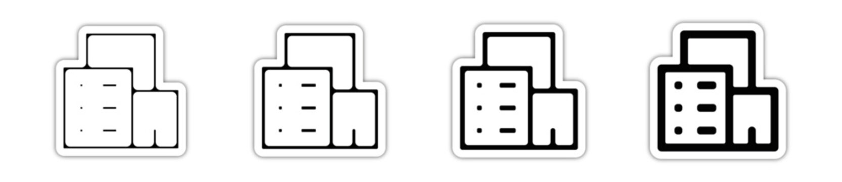 Icones symbole batiment immeuble habitation hlm relief