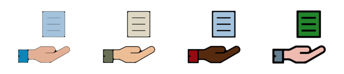 Icones symbole logo colis livraison logistique main et carton couleur