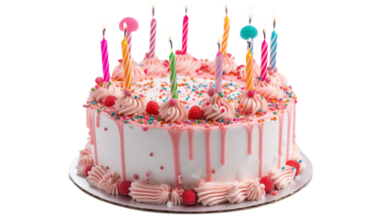 Sweet Sixteen Birthday Cake, isolated on transparent Background